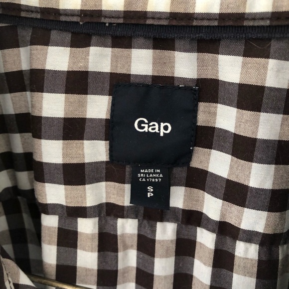 GAP men’s blue and brown gingham dress shirt - Picture 2 of 2